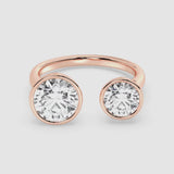 2+1ct Round Bezel Open Ring