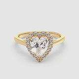 2ct Solitaire Ring Plain Band with Halo [1]