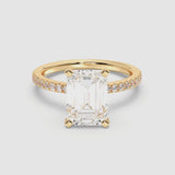 3ct Solitaire Ring Pavé Band