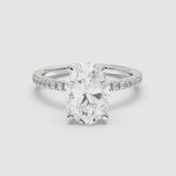 3ct Solitaire Ring Pavé Band