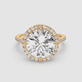 5ct Solitaire Ring Diamond Band with Halo [1]