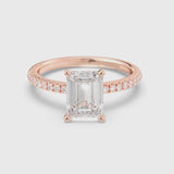 2ct Solitaire Ring Pavé Band