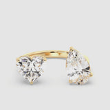 2+2ct Pear & Heart Ring