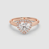 1ct Solitaire Ring Plain Band with Halo [1]