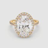 5ct Solitaire Ring Diamond Band with Halo [1]