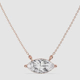 2ct East To West Solitaire Pendant