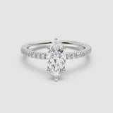 1ct Solitaire Ring Pavé Band