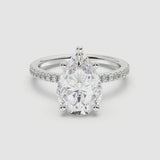 3ct Solitaire Ring Pavé Band