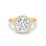 3ct Solitaire Ring Pavé Band with Halo [1]