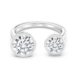 2+1ct Round Bezel Open Ring