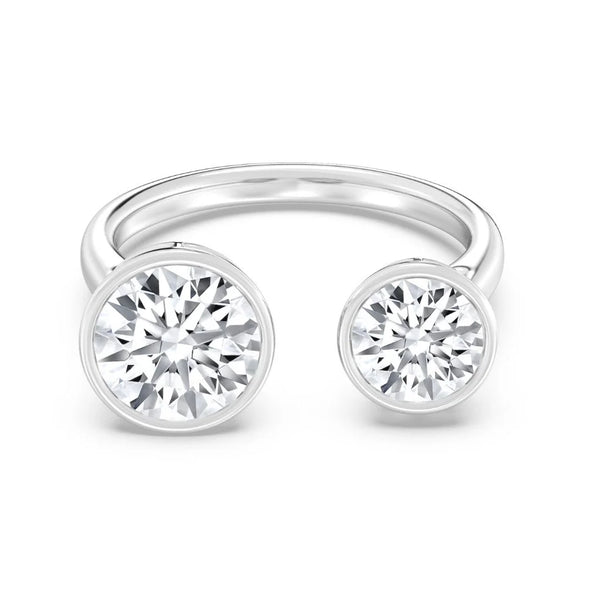 2+1ct Round Bezel Open Ring