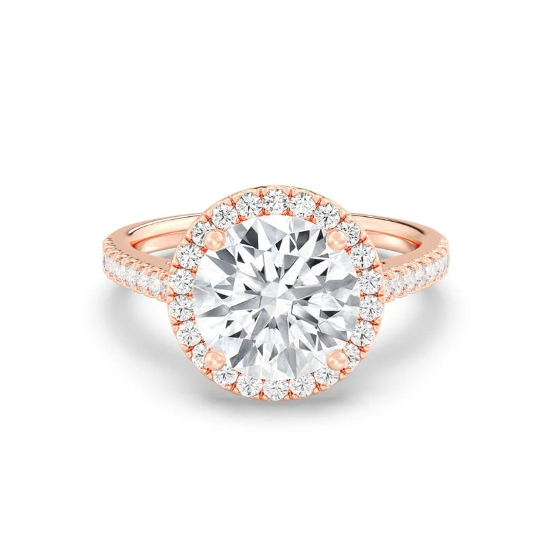 3ct Solitaire Ring Pavé Band with Halo [1]