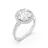 3ct Solitaire Ring Pavé Band with Halo [1]