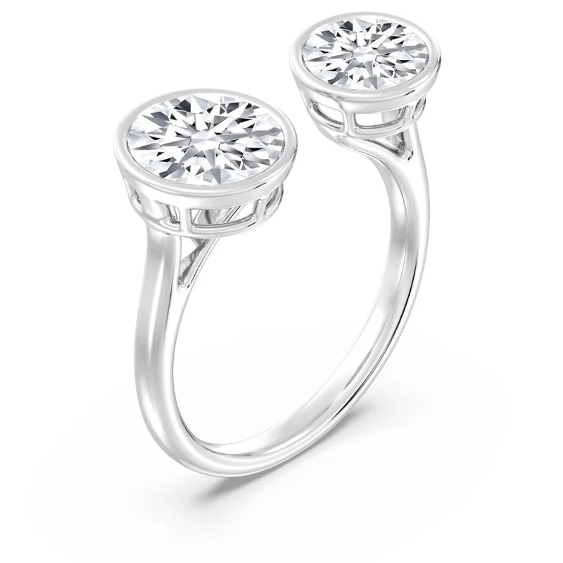 2+1ct Round Bezel Open Ring